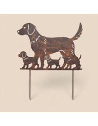 Silhouette famille chien 38x1x46cm