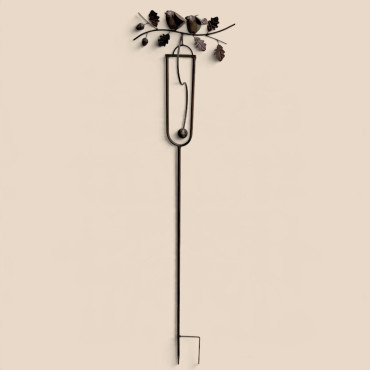 Tuteur mobile couple d'oiseaux 27x13x121cm