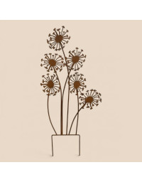 Tuteur déco fleurs fer marron 42x85cm