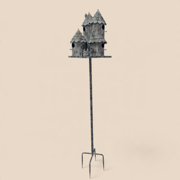 Nichoir oiseaux fer Tour 31x31x170cm