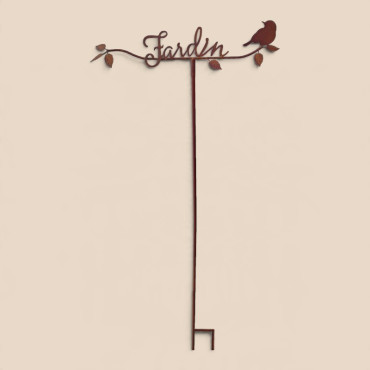 Tuteur Jardin Oiseau en Fer Rouillé 56x6x122 cm