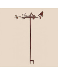 Tuteur Jardin Oiseau en Fer Rouillé 56x6x122 cm