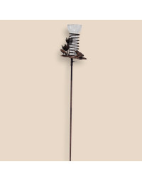 Pluviomètre jardin Grenouille 18x17x128 cm