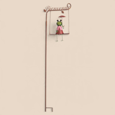 Tuteur grenouille Bienvenue 29x14x146cm