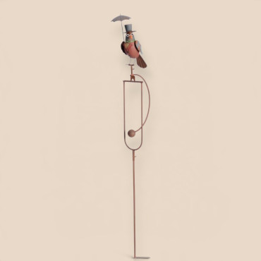 Tuteur mobile fer oiseau 25x14x149cm