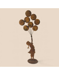 Silhouette fillette et ses ballons 27x13x80cm