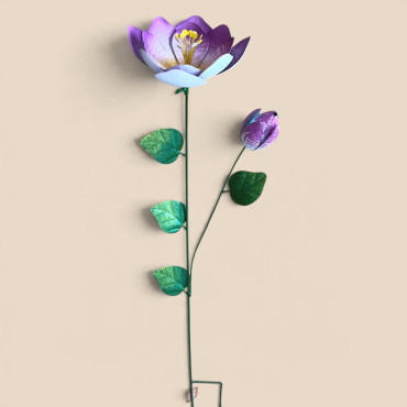 Tuteur fleur violet 28x21x103cm