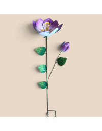 Tuteur fleur violet 28x21x103cm