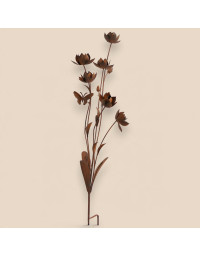 Tuteur jardin bouquet fleurs papillon 26x22x113cm