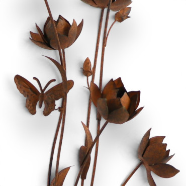 Tuteur fleurs papillon 26x22x113cm