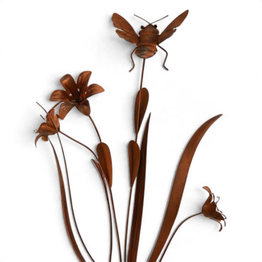 Tuteur fleurs abeille 42x22x125cm