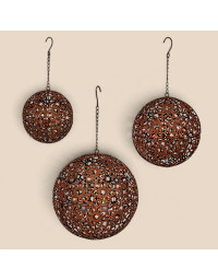 Ensemble 3 suspensions boules déco 30x30x30cm