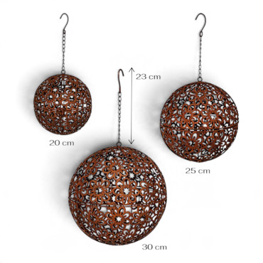 Ensemble 3 suspension boules déco 31x30x55