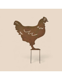 Silhouette jardin poule 36x1x48cm