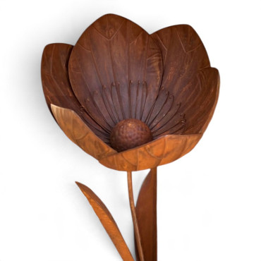 Tuteur de jardin avec fleur décorative 38x38x144cm