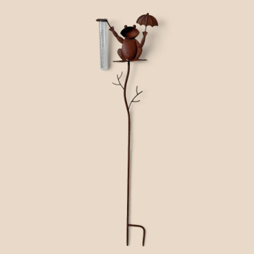 Pluviomètre grenouille parapluie 22x12x100cm