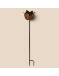 Tuteur fleur fer rouille 21x91cm