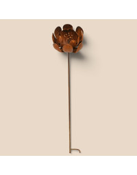 Tuteur fleur ouverte fer rouille 25x22x110cm
