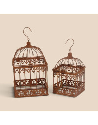 Ensemble 2 cages plantes fer 19x19x36cm