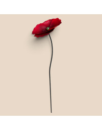 Tuteur jardin grand Coquelicot fer rouge 28x28x127cm