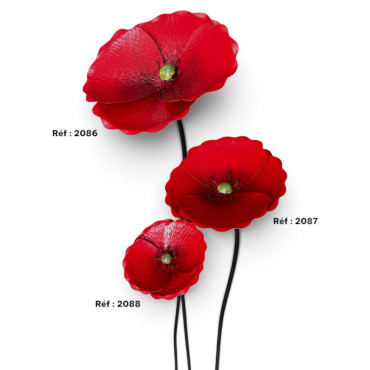 Tuteur jardin moyenne fleur rouge 23x23x110cm