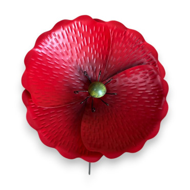 Tuteur jardin moyenne fleur rouge 23x23x110cm