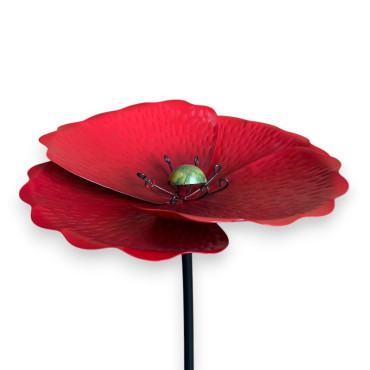 Tuteur jardin moyenne fleur rouge 23x23x110cm