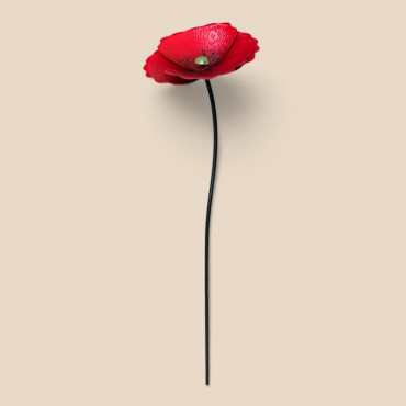 Tuteur jardin moyenne fleur rouge 23x23x110cm