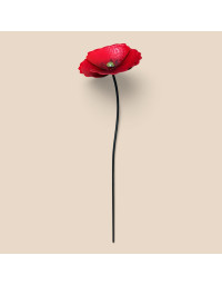Tuteur jardin moyen Coquelicot fer rouge 23x23x110cm