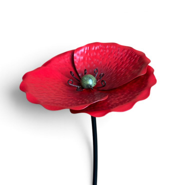 Tuteur jardin petite fleur rouge 18x18x87cm