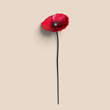 Tuteur jardin petite fleur rouge 18x18x87cm