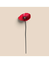 Tuteur jardin petit Coquelicot fer rouge 18x18x87cm