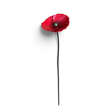 Tuteur jardin petit Coquelicot fer rouge 18x18x87cm