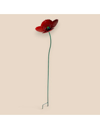 Tuteur jardin fleur fer rouge 17x13x93cm