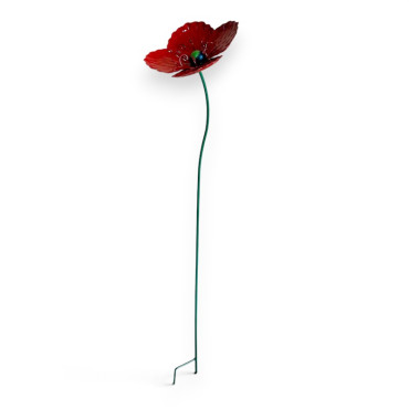 Tuteur jardin fleur fer rouge 17x13x93cm