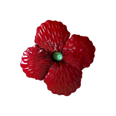 Tuteur jardin fleur rouge 12x11x68cm