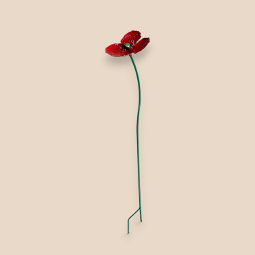 Tuteur jardin fleur rouge 12x11x68cm