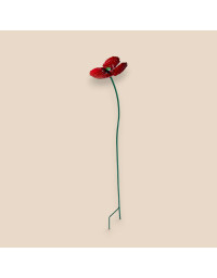 Tuteur jardin fleur fer rouge 12x11x68cm