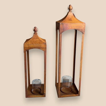 Set 2 lanternes fer 25x25x99cm