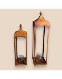 Set 2 lanternes fer 25x25x99cm