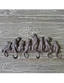 Patère Famille de Chats Fonte 38x16cm