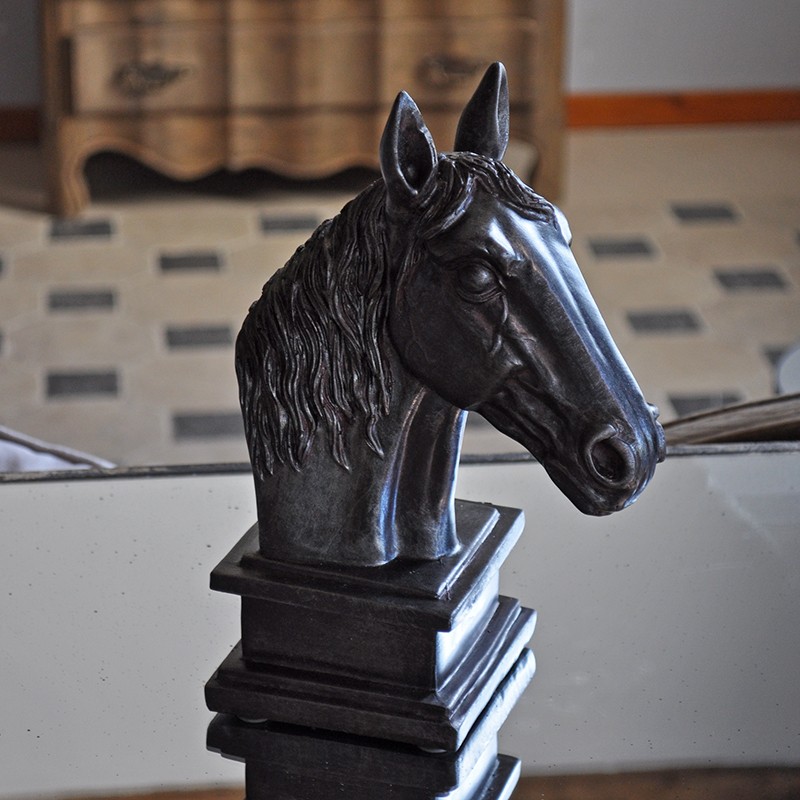 Sculpture Cheval En Résine JXCBXJ - Décoration Bureau Ou Maison (29.3x25cm)