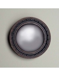 Miroir Rond Sorcière Convexe En Résine Bronze Antique noir 13cm