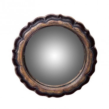 Miroir Convexe Ornement Doré 29x29 Cm - Décoration Murale - Neuf Sous Emballage