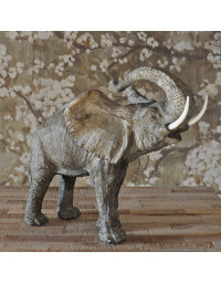 Statuette éléphant gris résine 38x20x30cm